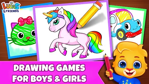 Gameplay screenshot 1 from Drawing Games: Draw & Color - Educational game